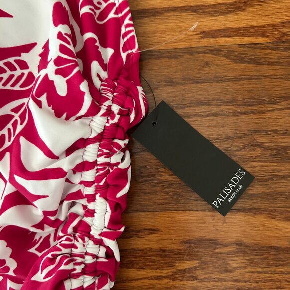 NWT Pink Floral Side Cinch Racer Back Medium Coverage One Piece Swimsuit Size XL - Picture 6 of 14